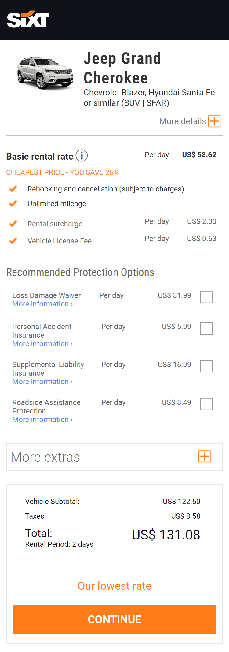 Simplified offer page variant