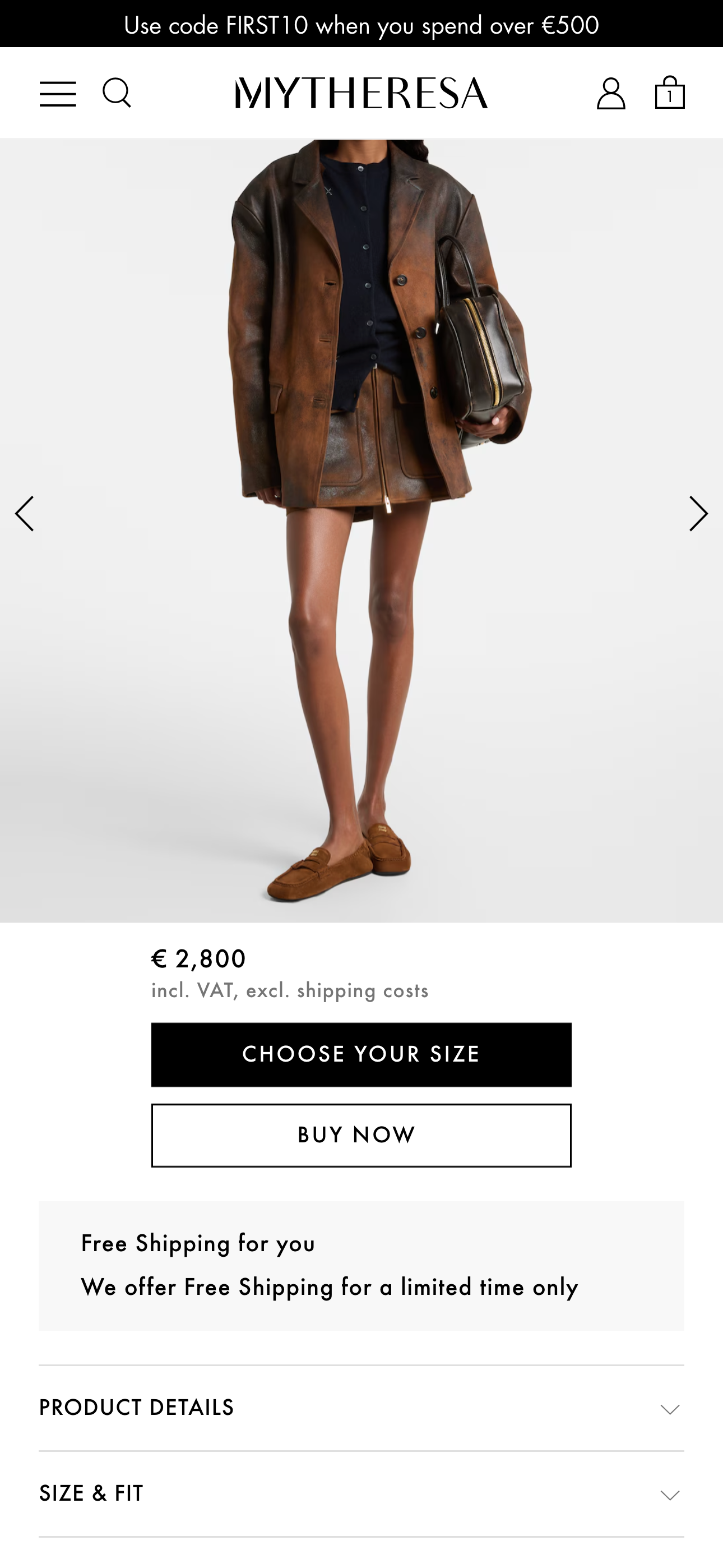 Buy now product page variant