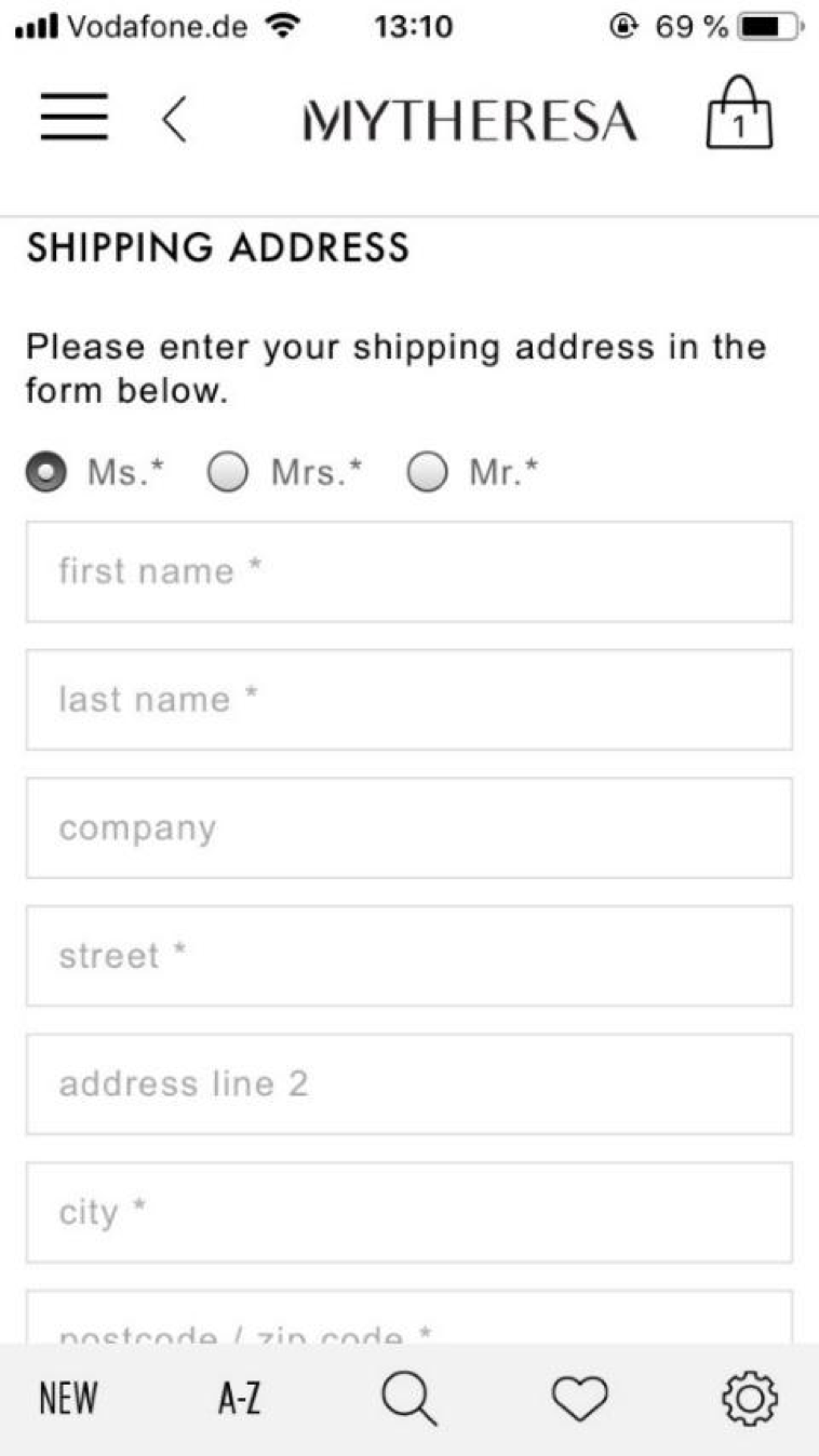 Checkout form control
