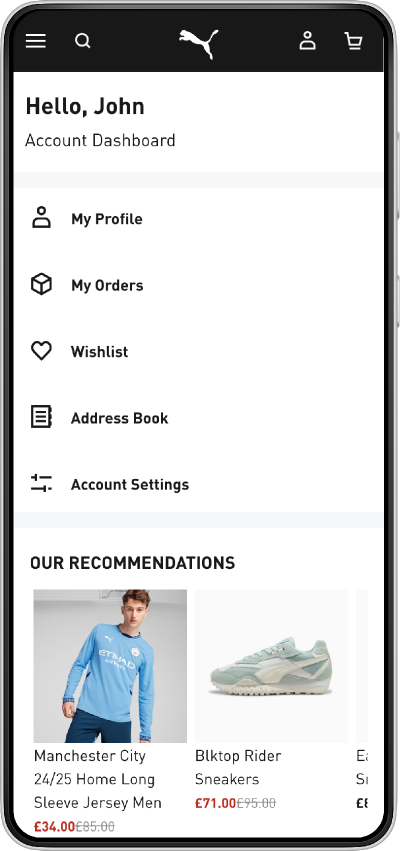 Account after redesign