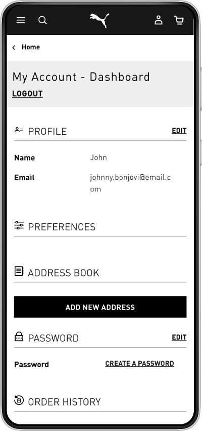 Account before redesign