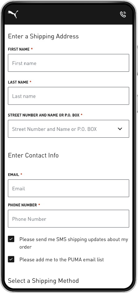 Progressive checkout form