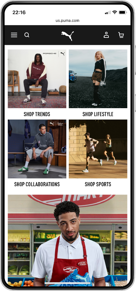PUMA mobile website
