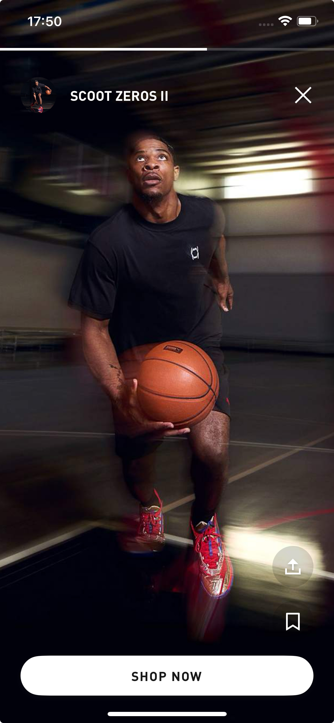 PUMA product Story shown in the shopping app