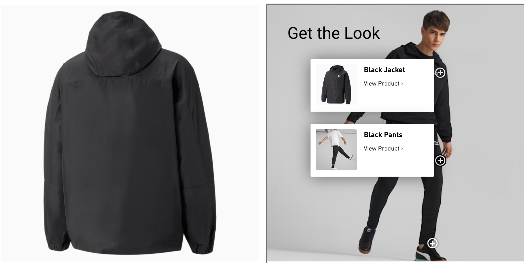 Future Shop the Look concept using product hotspots on a model