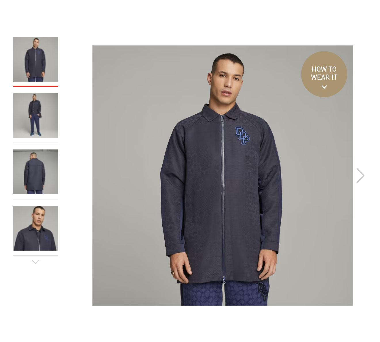 PUMA product page showing a model wearing the complete outfit